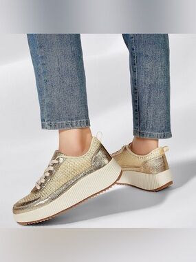 La Sheelah Gold Platform Sneakers
